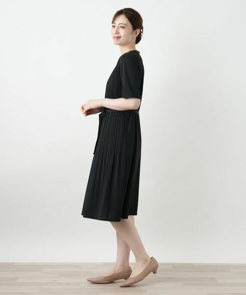 Leilian / レリアン ドレス | ベルト付きプリーツワンピース【Leilian WHITE LABEL】 | 詳細2