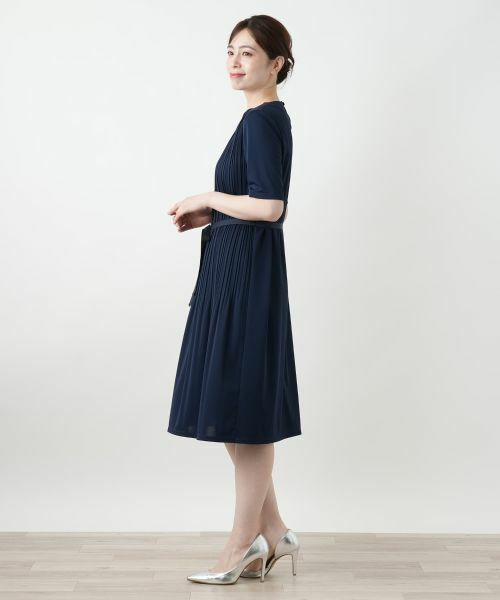 Leilian / レリアン ドレス | ベルト付きプリーツワンピース【Leilian WHITE LABEL】 | 詳細5