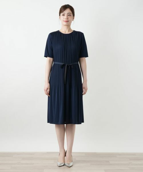 Leilian / レリアン ドレス | ベルト付きプリーツワンピース【Leilian WHITE LABEL】 | 詳細8