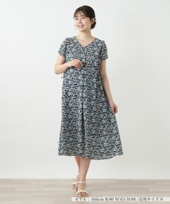 Leilian / レリアン ドレス | プリントVネックワンピース【Leilian WHITE LABEL】