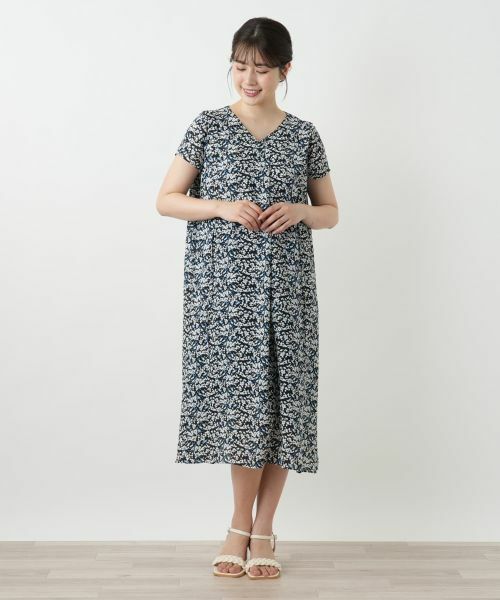Leilian / レリアン ドレス | プリントVネックワンピース【Leilian WHITE LABEL】 | 詳細7