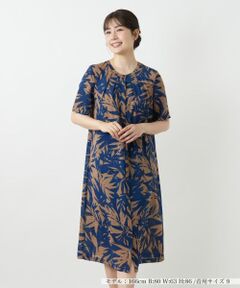 Leilian / レリアン ドレス | リーフ柄フレアワンピース【Leilian WHITE LABEL】