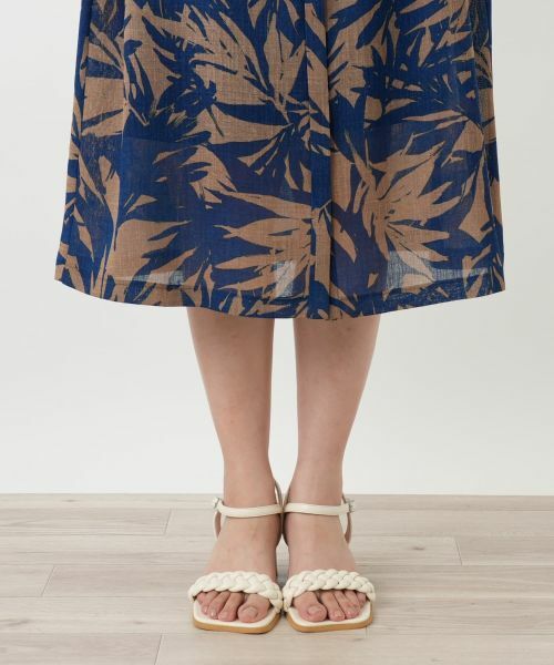 Leilian / レリアン ドレス | リーフ柄フレアワンピース【Leilian WHITE LABEL】 | 詳細16