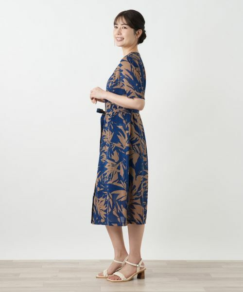 Leilian / レリアン ドレス | リーフ柄フレアワンピース【Leilian WHITE LABEL】 | 詳細5