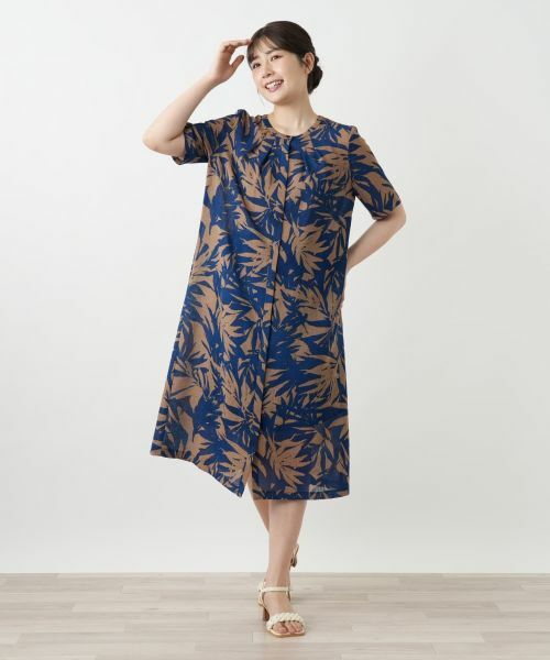 Leilian / レリアン ドレス | リーフ柄フレアワンピース【Leilian WHITE LABEL】 | 詳細7
