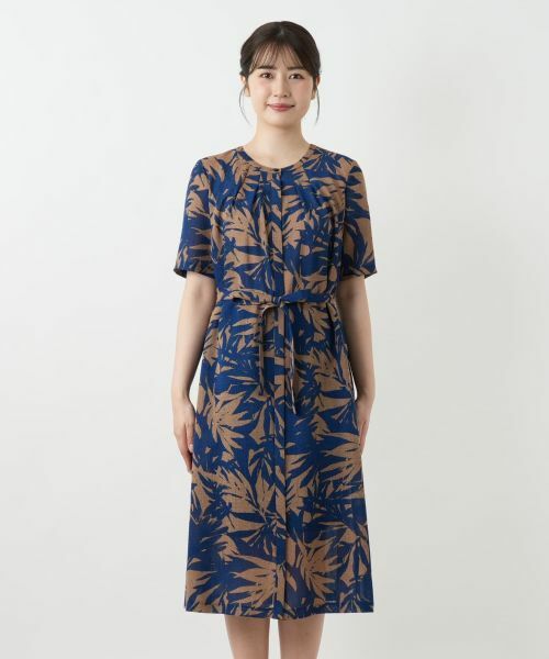 Leilian / レリアン ドレス | リーフ柄フレアワンピース【Leilian WHITE LABEL】 | 詳細8