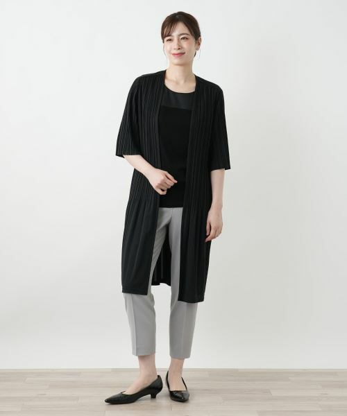 Leilian / レリアン テーラードジャケット | プリーツロングジャケット【Leilian WHITE LABEL】 | 詳細1