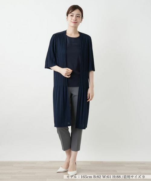 Leilian / レリアン テーラードジャケット | プリーツロングジャケット【Leilian WHITE LABEL】 | 詳細4