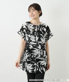Leilian / レリアン シャツ・ブラウス | リーフ柄チュニックブラウス【Leilian WHITE LABEL】