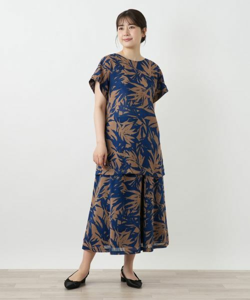 Leilian / レリアン シャツ・ブラウス | リーフ柄チュニックブラウス【Leilian WHITE LABEL】 | 詳細1