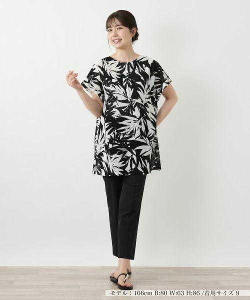 Leilian / レリアン シャツ・ブラウス | リーフ柄チュニックブラウス【Leilian WHITE LABEL】 | 詳細4