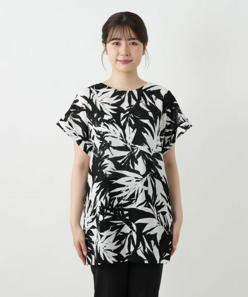 Leilian / レリアン シャツ・ブラウス | リーフ柄チュニックブラウス【Leilian WHITE LABEL】 | 詳細7