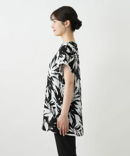 Leilian / レリアン シャツ・ブラウス | リーフ柄チュニックブラウス【Leilian WHITE LABEL】 | 詳細8