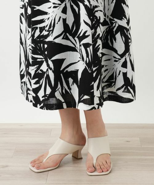 Leilian / レリアン ミニ・ひざ丈スカート | リーフ柄フレアスカート【Leilian WHITE LABEL】 | 詳細11