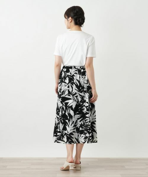Leilian / レリアン ミニ・ひざ丈スカート | リーフ柄フレアスカート【Leilian WHITE LABEL】 | 詳細6