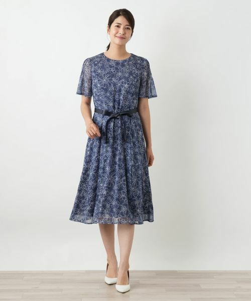 Leilian / レリアン ドレス | フラワー柄フレアワンピース【Leilian WHITE LABEL】 | 詳細1