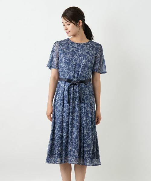 Leilian / レリアン ドレス | フラワー柄フレアワンピース【Leilian WHITE LABEL】 | 詳細5