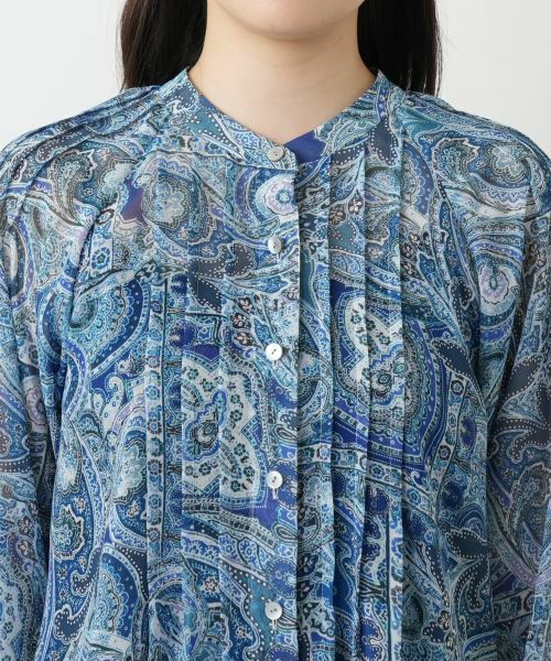 Leilian / レリアン シャツ・ブラウス | ペイズリー柄バンドカラーブラウス【Leilian WHITE LABEL】 | 詳細10