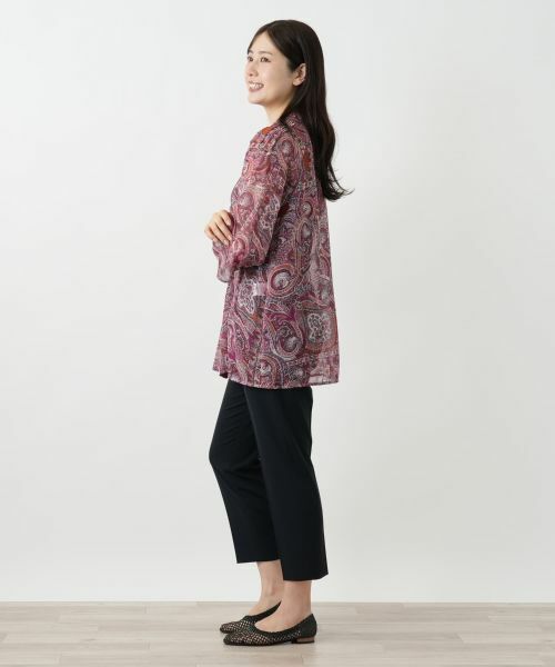 Leilian / レリアン シャツ・ブラウス | ペイズリー柄バンドカラーブラウス【Leilian WHITE LABEL】 | 詳細2