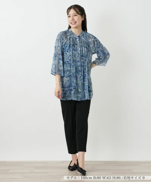 Leilian / レリアン シャツ・ブラウス | ペイズリー柄バンドカラーブラウス【Leilian WHITE LABEL】 | 詳細4