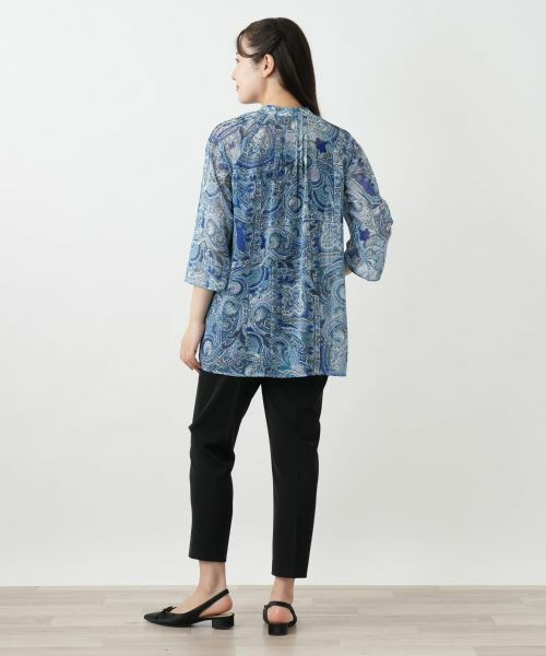 Leilian / レリアン シャツ・ブラウス | ペイズリー柄バンドカラーブラウス【Leilian WHITE LABEL】 | 詳細6