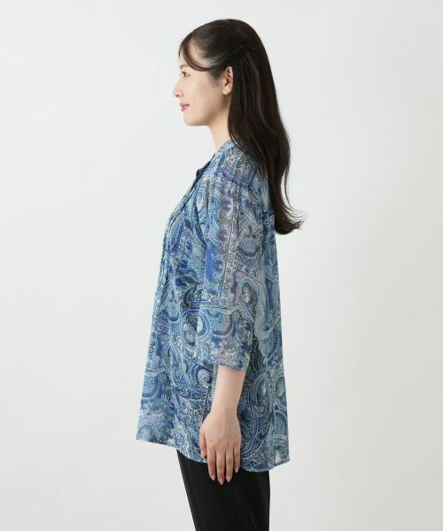Leilian / レリアン シャツ・ブラウス | ペイズリー柄バンドカラーブラウス【Leilian WHITE LABEL】 | 詳細8