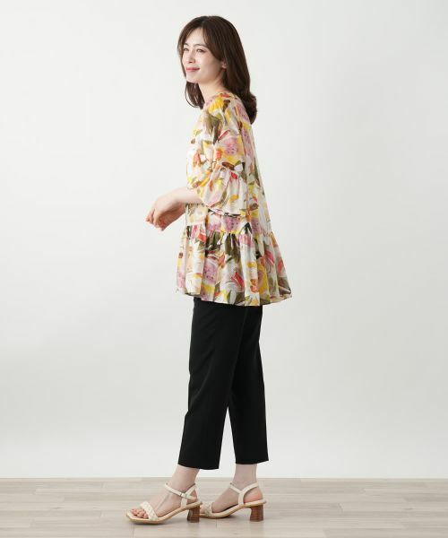 Leilian / レリアン シャツ・ブラウス | プリントペプラムブラウス【Leilian WHITE LABEL】 | 詳細2