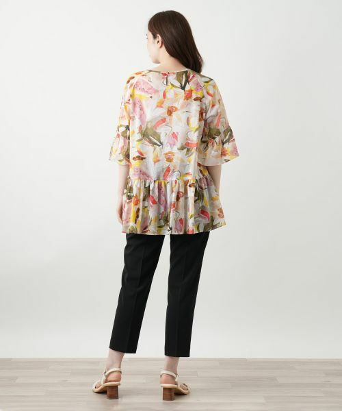 Leilian / レリアン シャツ・ブラウス | プリントペプラムブラウス【Leilian WHITE LABEL】 | 詳細3