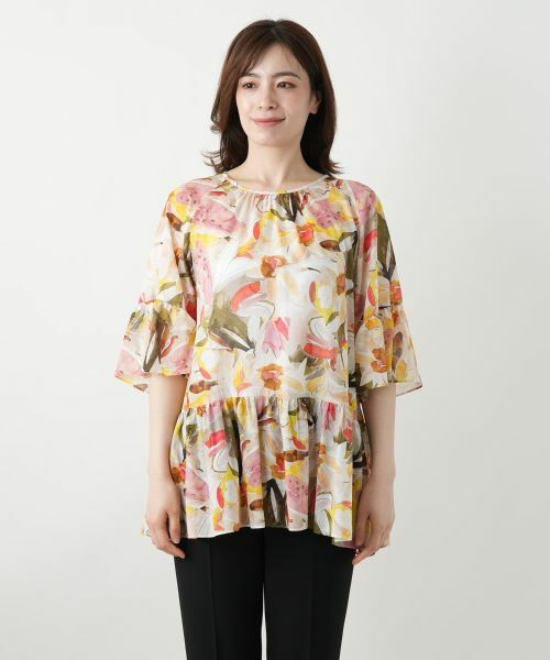 Leilian / レリアン シャツ・ブラウス | プリントペプラムブラウス【Leilian WHITE LABEL】 | 詳細4