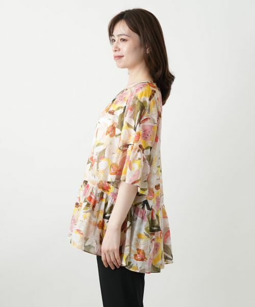 Leilian / レリアン シャツ・ブラウス | プリントペプラムブラウス【Leilian WHITE LABEL】 | 詳細5