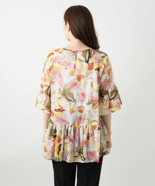 Leilian / レリアン シャツ・ブラウス | プリントペプラムブラウス【Leilian WHITE LABEL】 | 詳細6