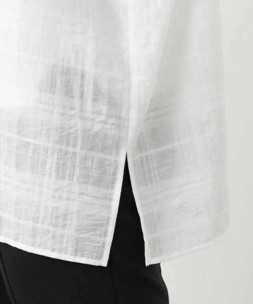 Leilian / レリアン シャツ・ブラウス | シアーチェックブラウス【Leilian WHITE LABEL】 | 詳細13