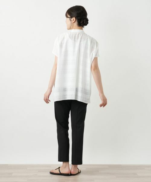 Leilian / レリアン シャツ・ブラウス | シアーチェックブラウス【Leilian WHITE LABEL】 | 詳細6