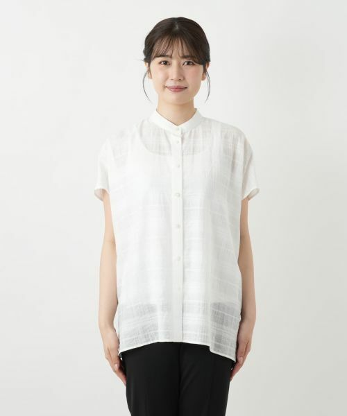 Leilian / レリアン シャツ・ブラウス | シアーチェックブラウス【Leilian WHITE LABEL】 | 詳細7