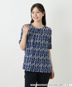 #anc レリアン Leilian カットソー 9 青系 カーキ 茶 ペイズリー レディース [944952] Leilian レリアン レディース セットアップ ペイズリー柄 サイズ