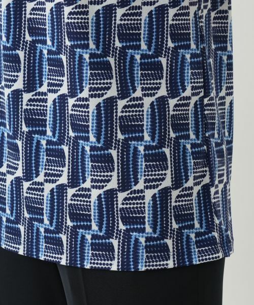 Leilian / レリアン カットソー | 幾何学柄タックカットソー【Leilian WHITE LABEL】 | 詳細14