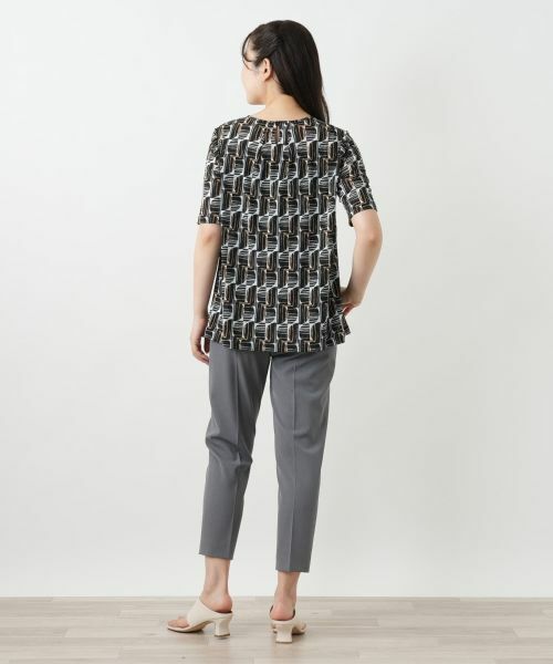 Leilian / レリアン カットソー | 幾何学柄タックカットソー【Leilian WHITE LABEL】 | 詳細3