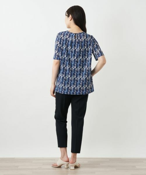 Leilian / レリアン カットソー | 幾何学柄タックカットソー【Leilian WHITE LABEL】 | 詳細6