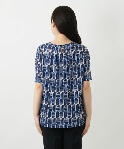 Leilian / レリアン カットソー | 幾何学柄タックカットソー【Leilian WHITE LABEL】 | 詳細9