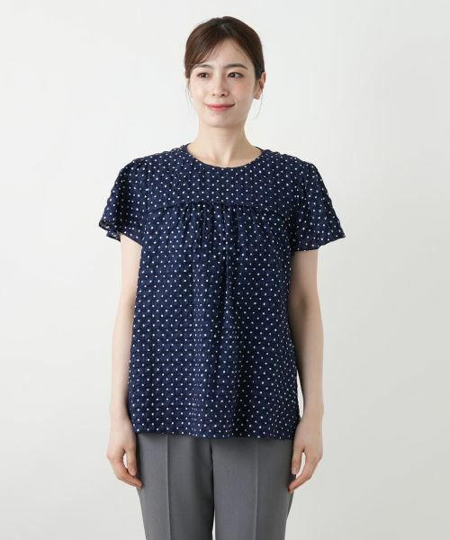 Leilian / レリアン シャツ・ブラウス | ドットギャザーブラウス【Leilian WHITE LABEL】 | 詳細7