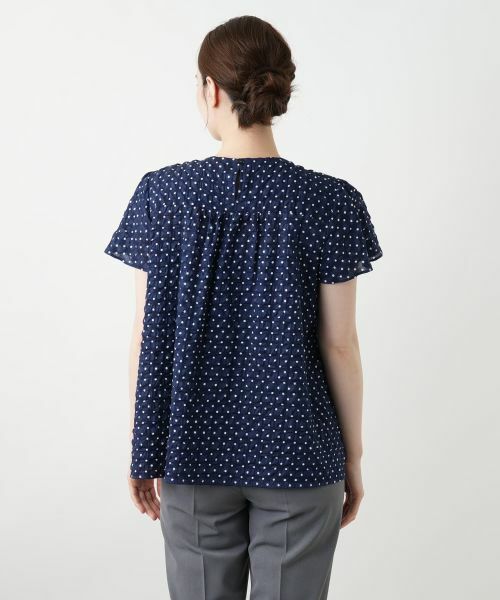 Leilian / レリアン シャツ・ブラウス | ドットギャザーブラウス【Leilian WHITE LABEL】 | 詳細9