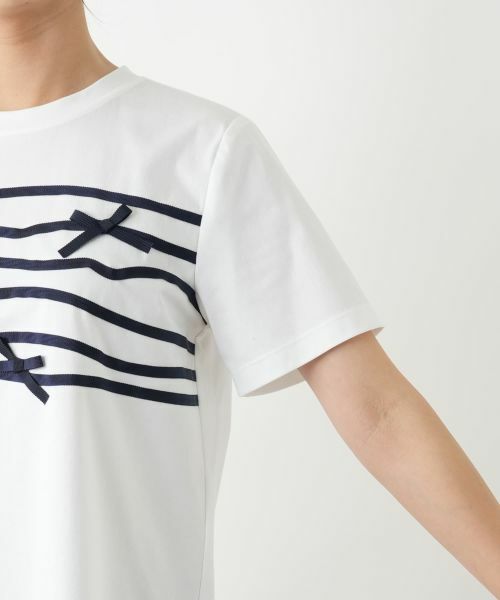 Leilian / レリアン Tシャツ | リボンクルーネックカットソー【Leilian WHITE LABEL】 | 詳細12