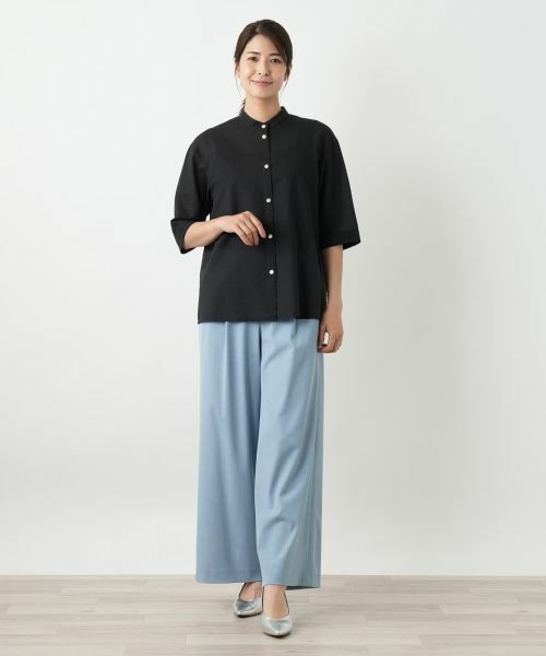 Leilian / レリアン シャツ・ブラウス | バンドカラーブラウス【Leilian WHITE LABEL】 | 詳細1