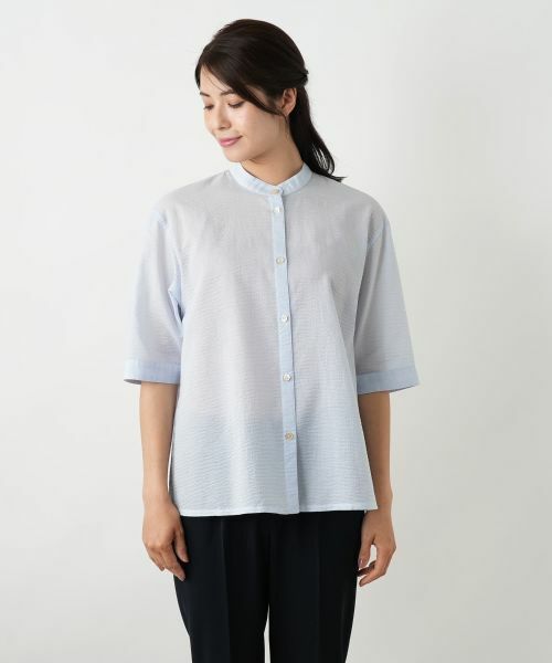 Leilian / レリアン シャツ・ブラウス | バンドカラーブラウス【Leilian WHITE LABEL】 | 詳細10