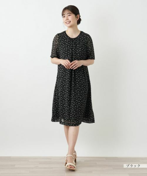 Leilian / レリアン ドレス | プリントギャザーワンピース【Leilian WHITE LABEL】 | 詳細1