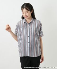 Leilian / レリアン シャツ・ブラウス | マルチストライプブラウス