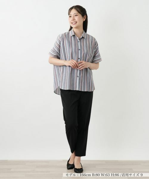 Leilian / レリアン シャツ・ブラウス | マルチストライプブラウス | 詳細1