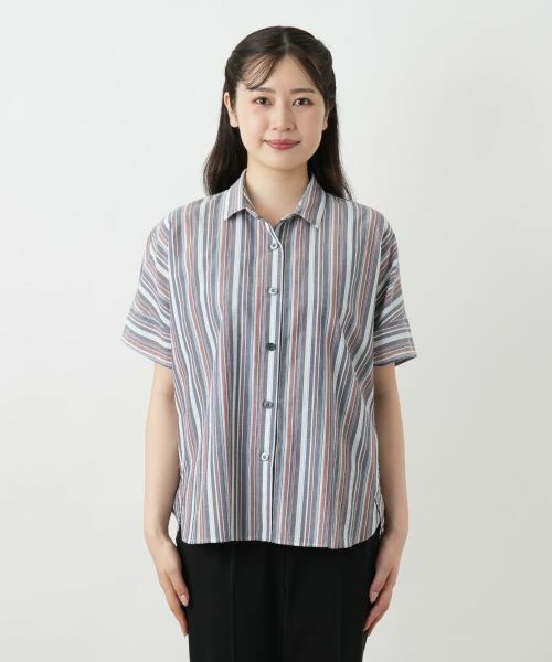 Leilian / レリアン シャツ・ブラウス | マルチストライプブラウス | 詳細4