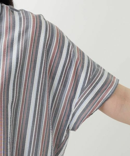 Leilian / レリアン シャツ・ブラウス | マルチストライプブラウス | 詳細9