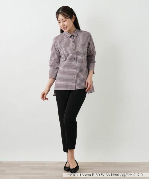 Leilian / レリアン シャツ・ブラウス | マルチボーダーブラウス【Leilian WHITE LABEL】 | 詳細1